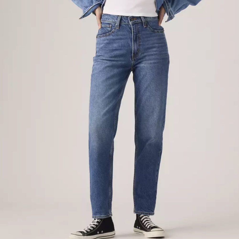 Levi's Premium 80s Mom Jeans Tough Cookie Dark Wash Low Stretch High Rise 32